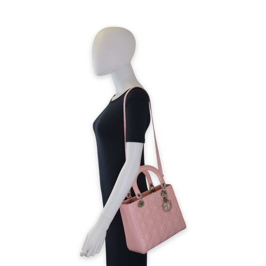 Christian Dior Patent Cannage Medium Lady Dior