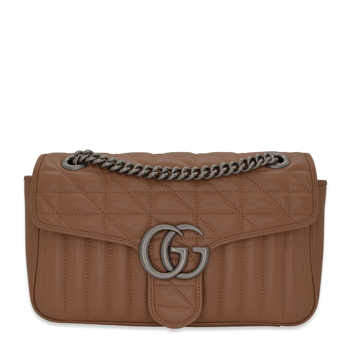 Gucci Quilted Calfskin Aria GG Marmont Chain Flap Bag