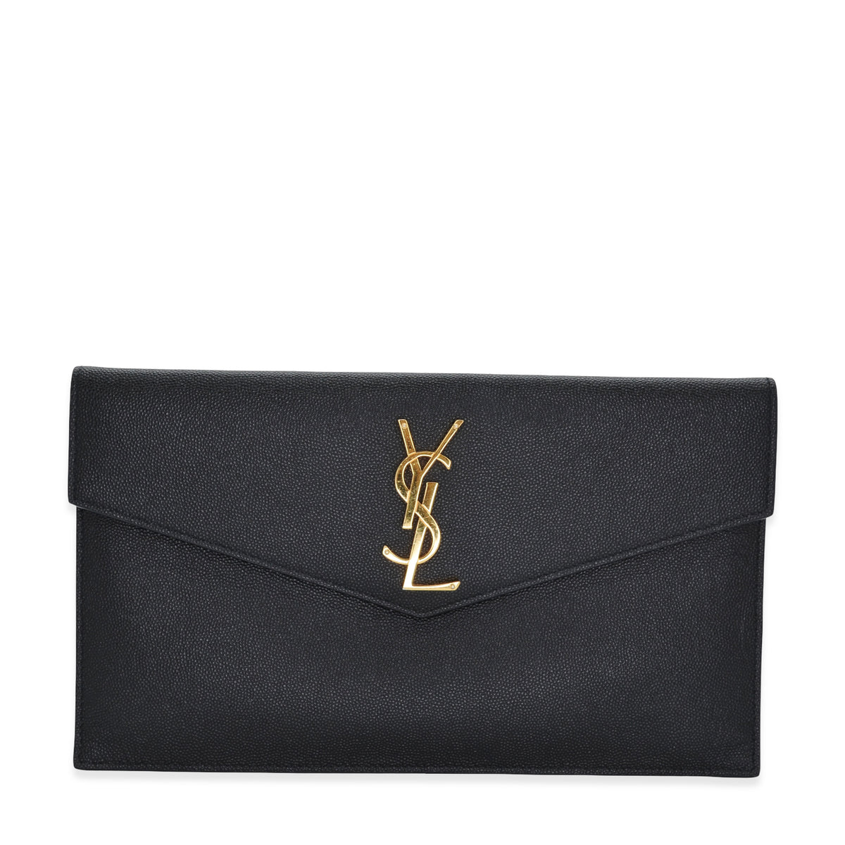 Saint Laurent Grain de Poudre Uptown Envelope Pouch Clutch