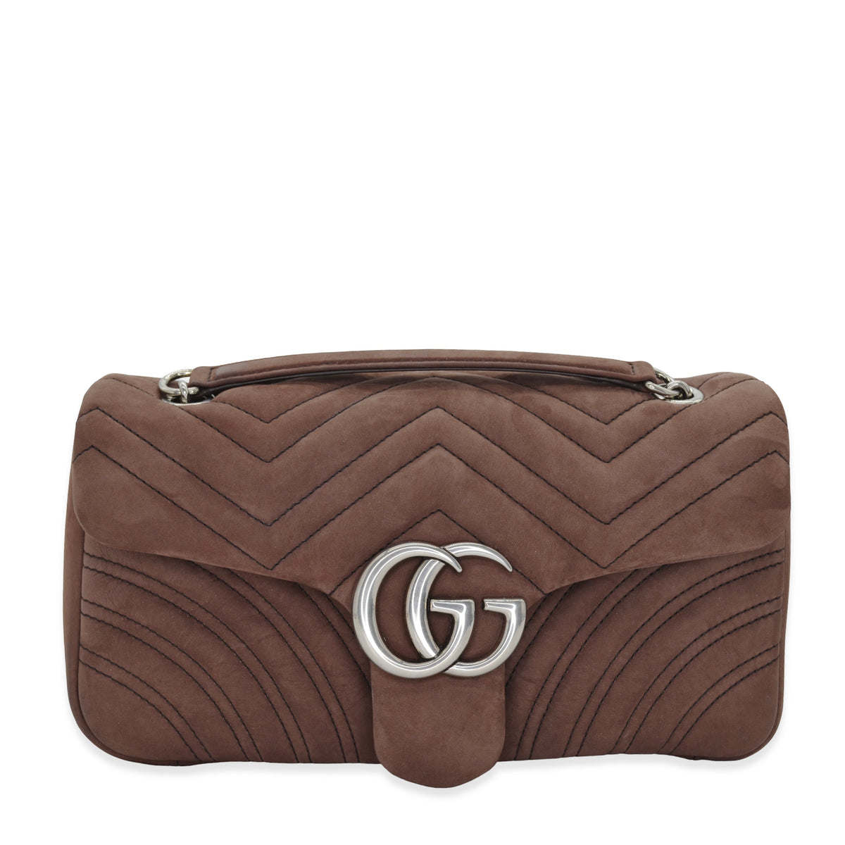 Gucci Suede GG Marmont Medium Shoulder Bag