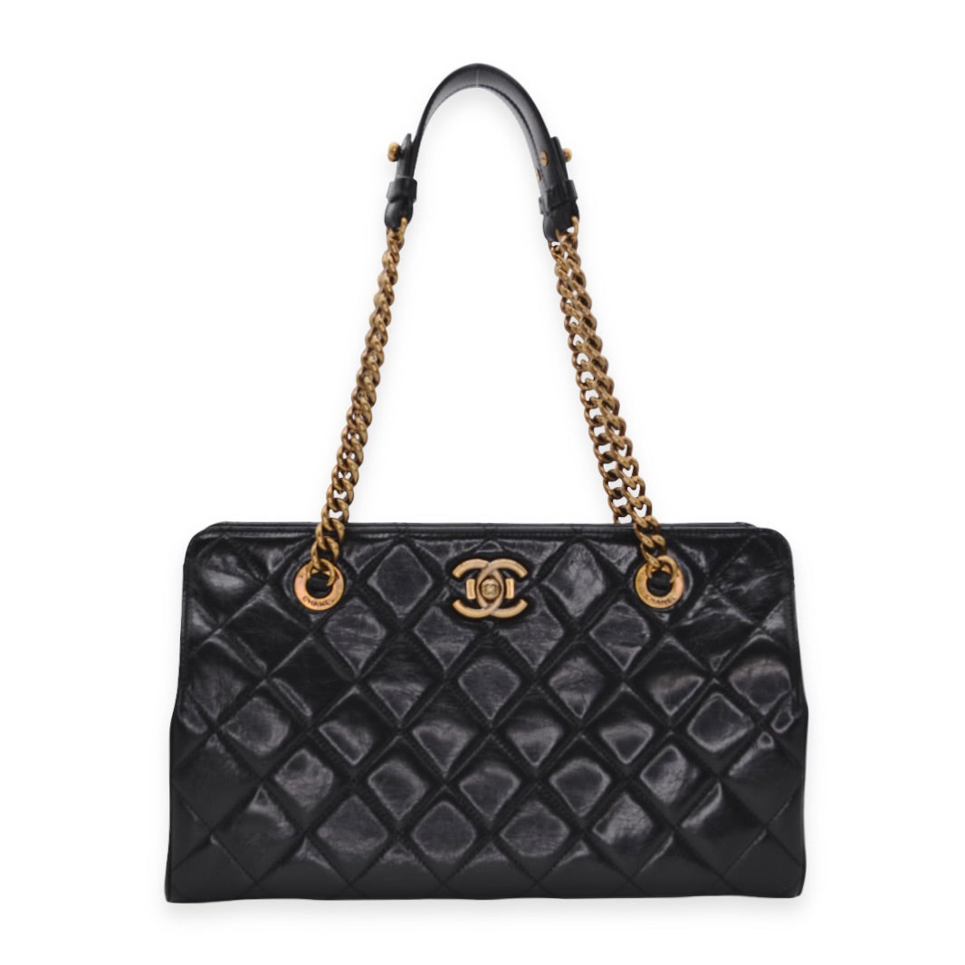 Chanel Quilted Vintage Crinkle Calfskin Perfect Edge Tote