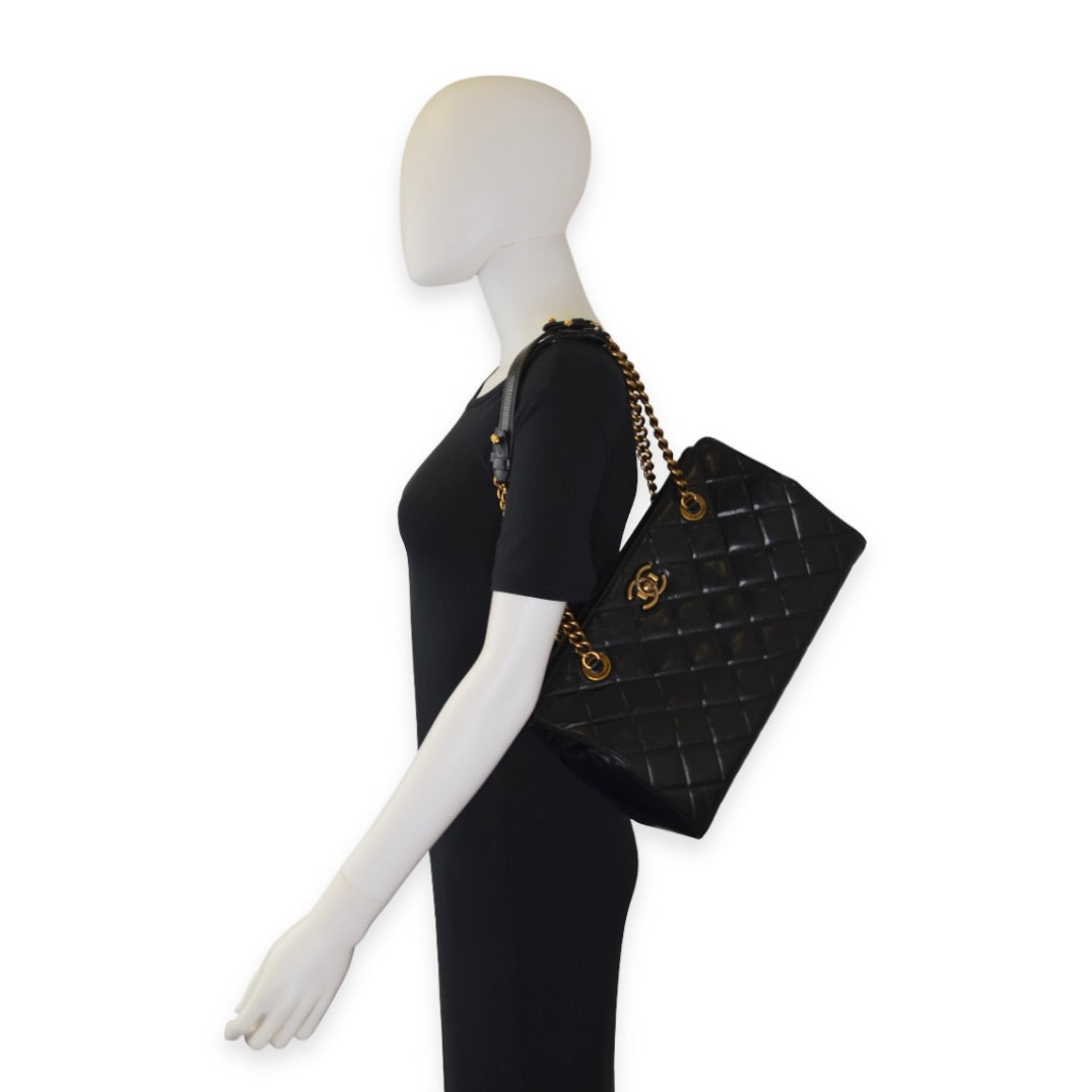 Chanel Quilted Vintage Crinkle Calfskin Perfect Edge Tote