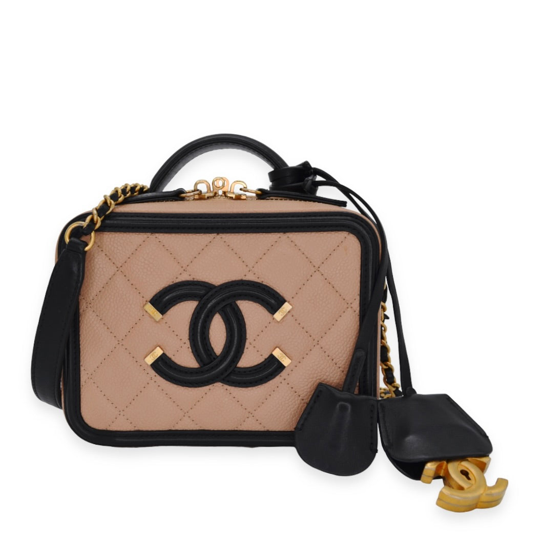 Chanel Quilted Caviar Small Filigree Vanity