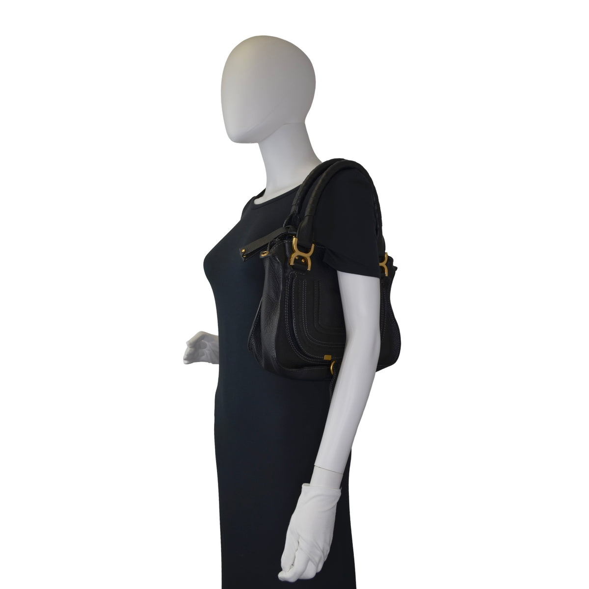 Chloe Grained Calfskin Small Marcie Double Carry