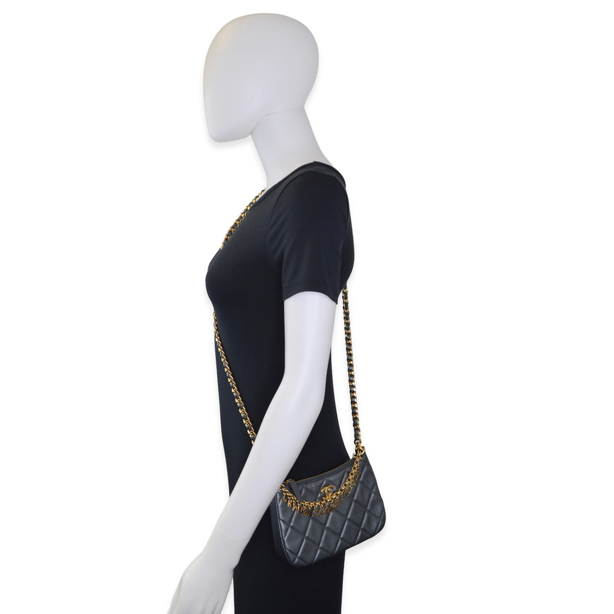 Chanel Quilted Lambskin Charms Hobo Pochette