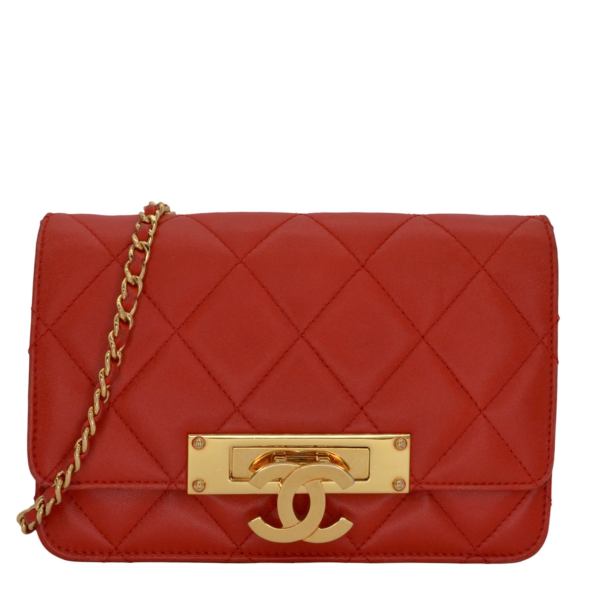 Chanel Quilted Lambskin Golden Class Wallet on a Chain
