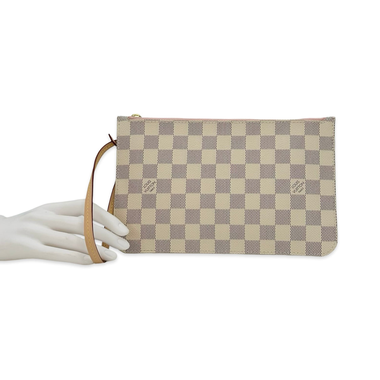 LOUIS VUITTON: Damier Azur Neverfull Pochette