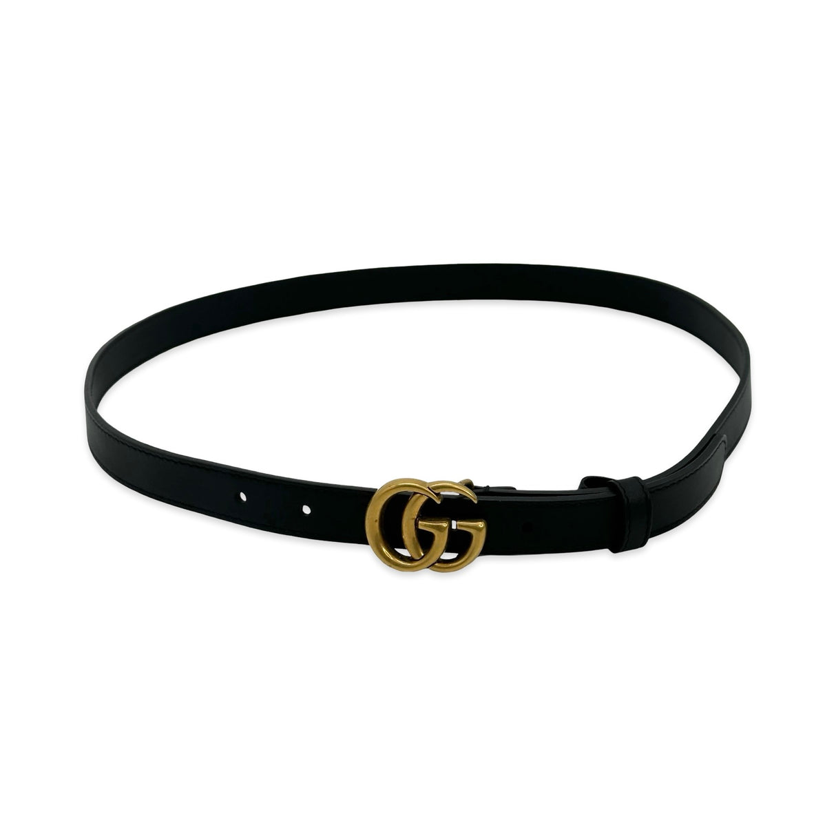 GUCCI: Leather GG Marmont Thin Belt