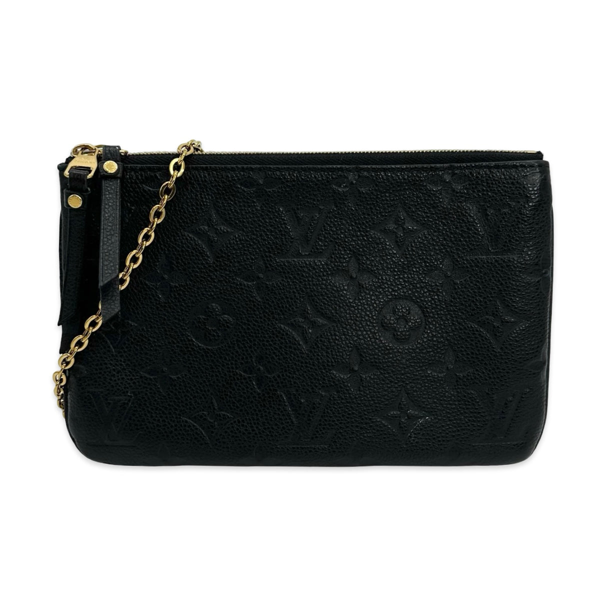 LOUIS VUITTON: Monogram Empreinte Double Zip Pochette