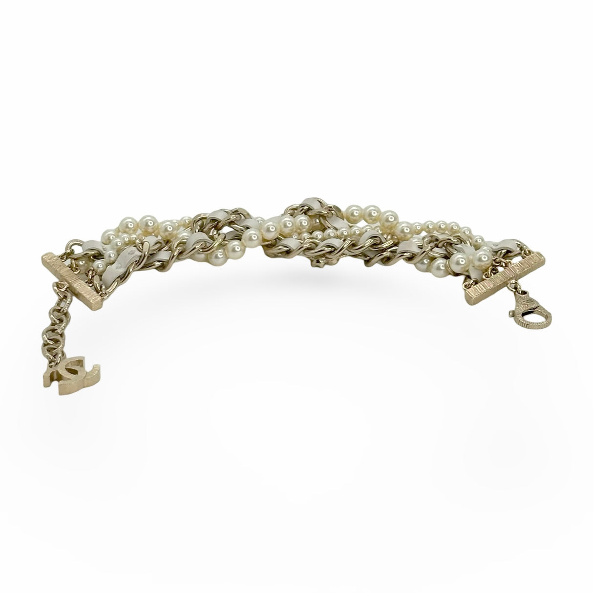 CHANEL: CC Woven Chain Layered Garland Bracelet