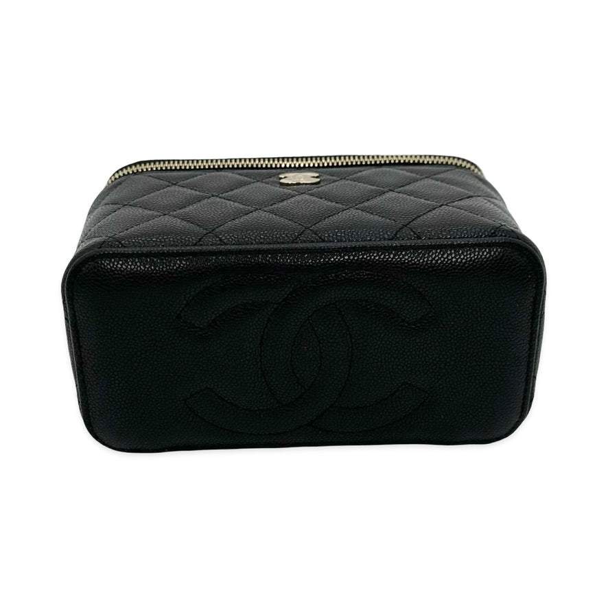 Quilted Caviar Classic Mini Vanity Case with Chain