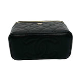 Quilted Caviar Classic Mini Vanity Case with Chain