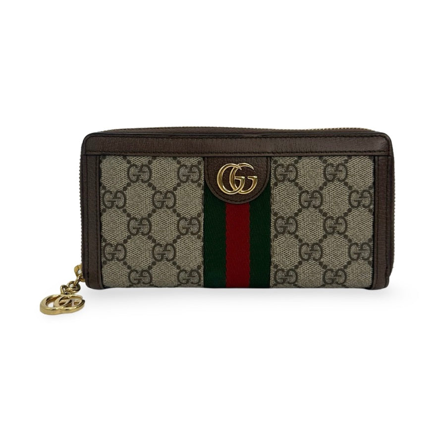 GUCCI: GG Supreme Ophidia Zip Around Wallet