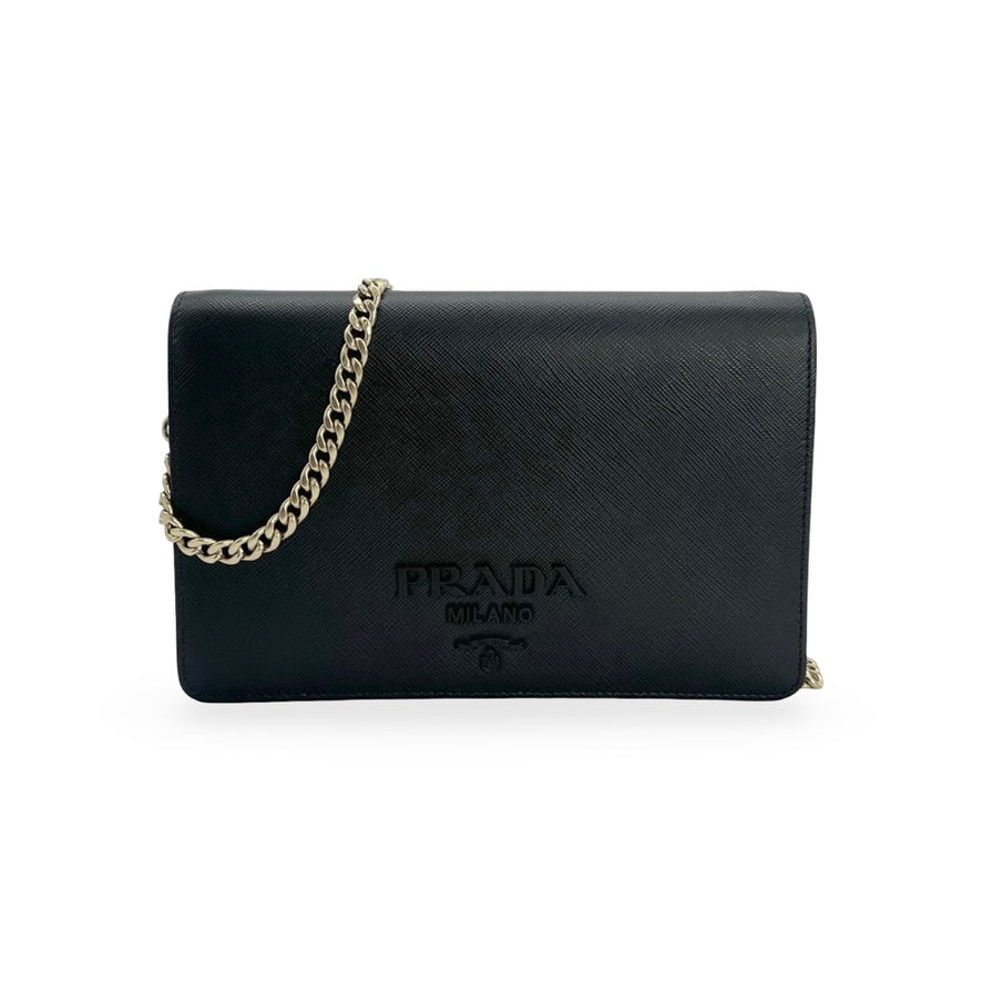 PRADA: Saffiano Mini Bag Chain Wallet