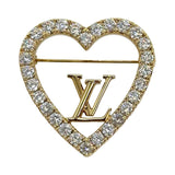 Crystal LV Heart Brooch