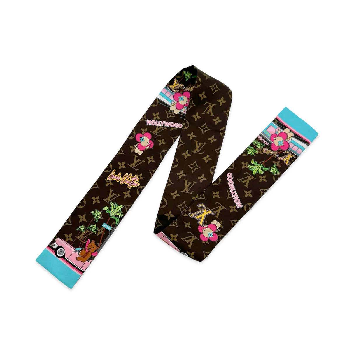 LOUIS VUITTON: Silk Monogram Hollywood Vivienne Bandeau