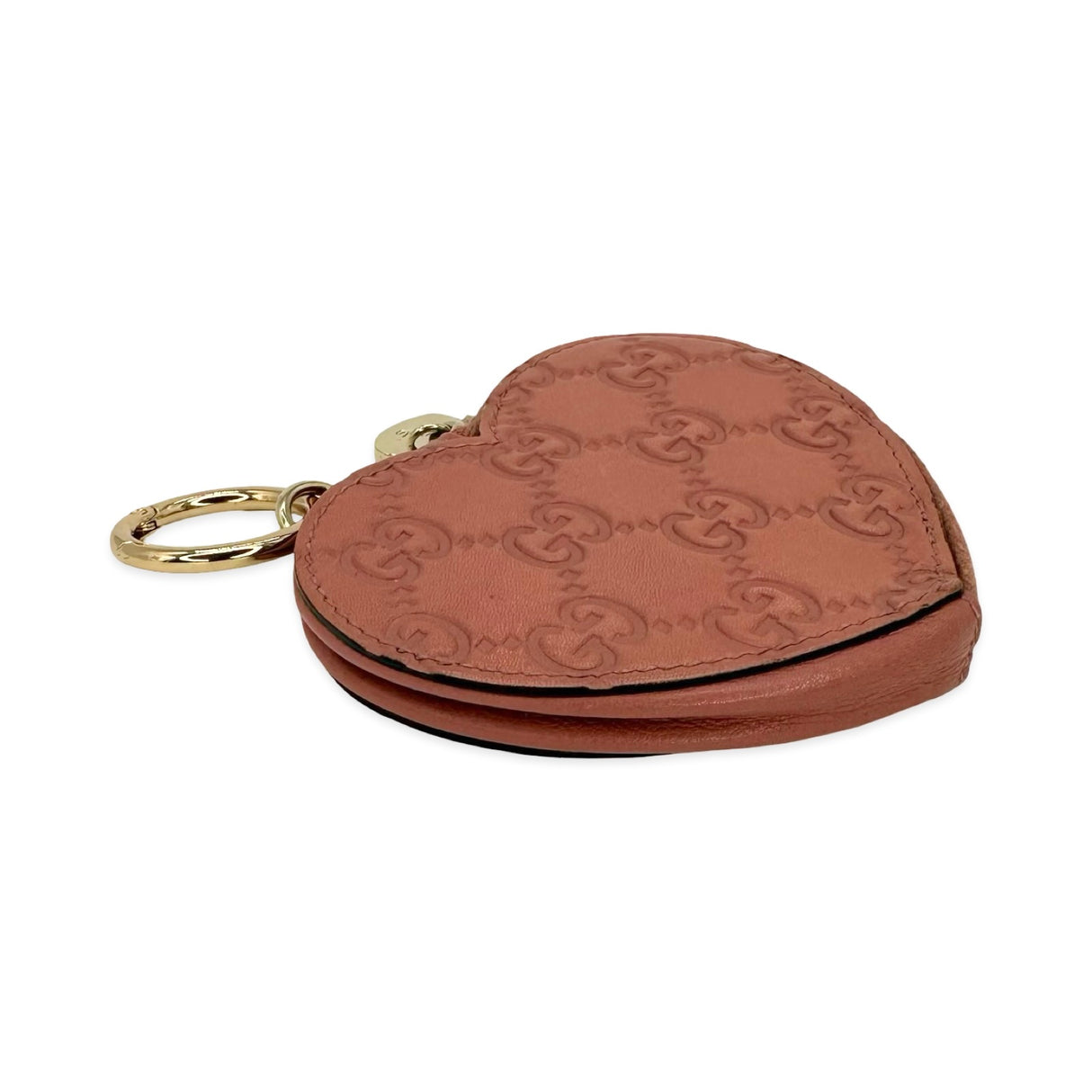 GUCCI: Microguccissima Heart Zip Coin Purse Key Pouch