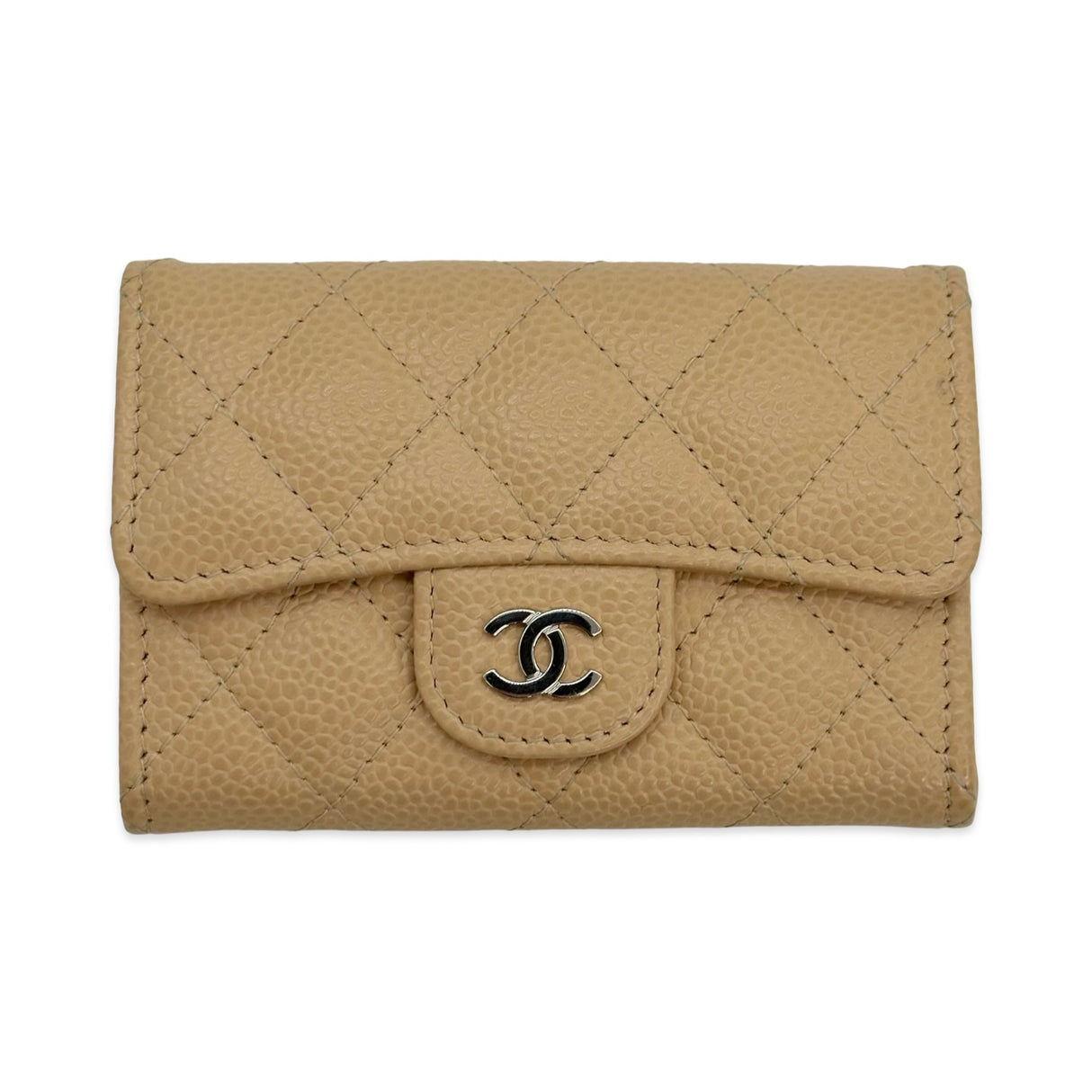 CHANEL: Quilted Caviar Classic Flap Card Holder