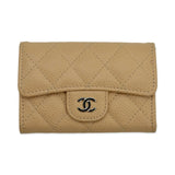 CHANEL: Quilted Caviar Classic Flap Card Holder