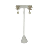CHANEL: Crystal CC Pearl Drop Post Earirngs
