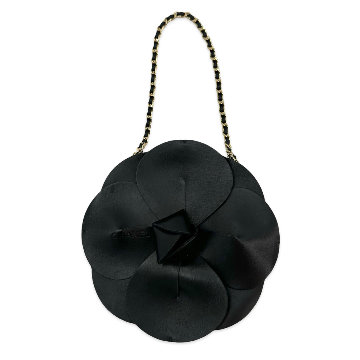 CHANEL: Leather Camellia Flower Bag