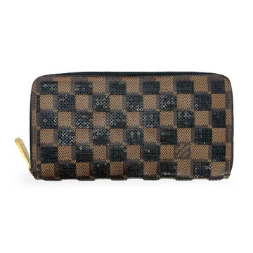 LOUIS VUITTON: Damier Paillettes Ebene Sequin Zippy Wallet