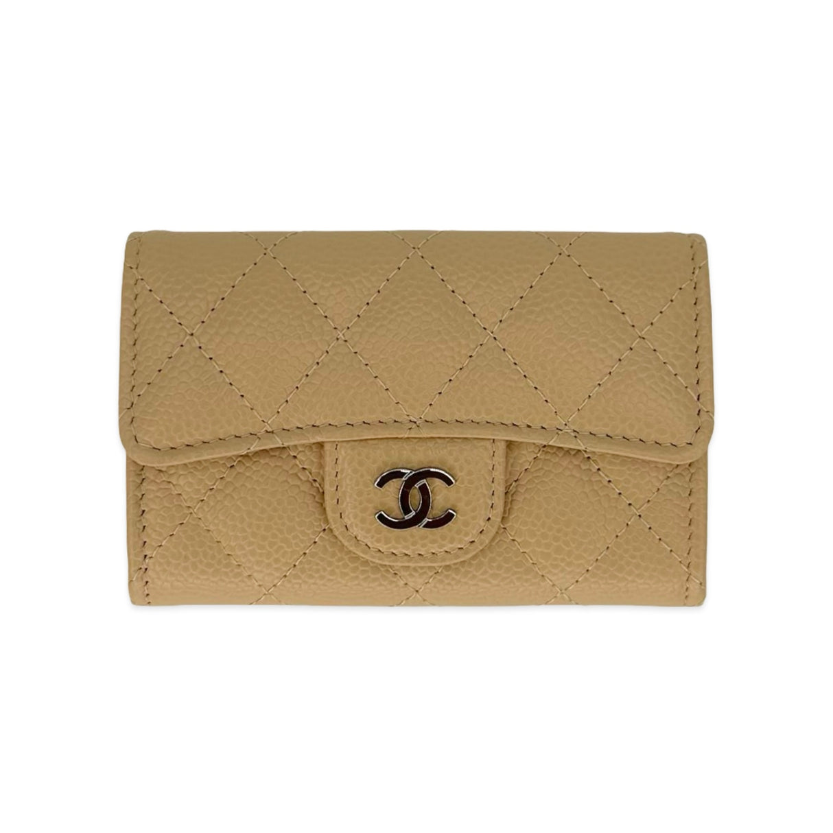CHANEL: Quilted Caviar Classic Flap Card Holder