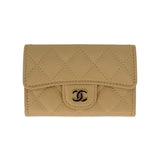 CHANEL: Quilted Caviar Classic Flap Card Holder