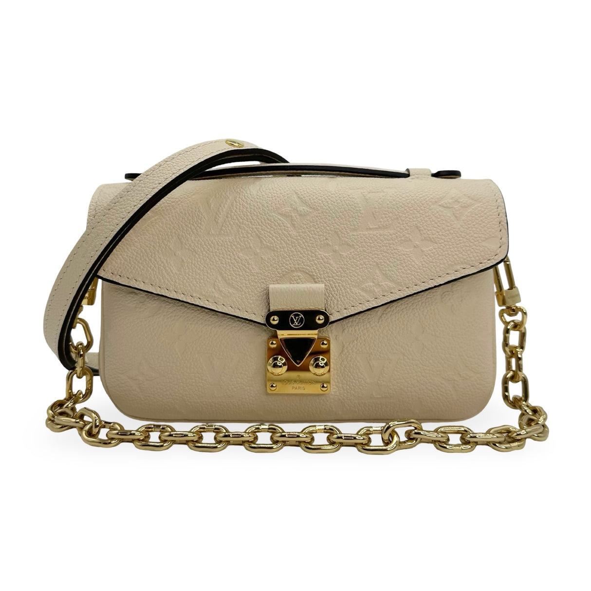 LOUIS VUITTON: Monogram Empreinte Pochette Metis East West