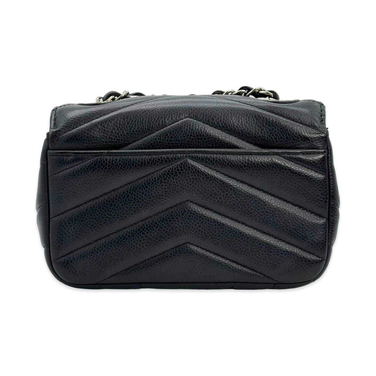 CHANEL: Chevron Quilted Caviar Data Center Mini Flap