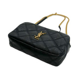 SAINT LAURENT: Quilted Lambskin Mini Becky Double Zip Crossbody