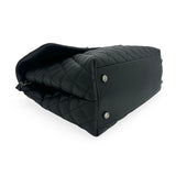 CHANEL: Quilted Caviar Medium Lizard Coco Top Handle Flap Bag