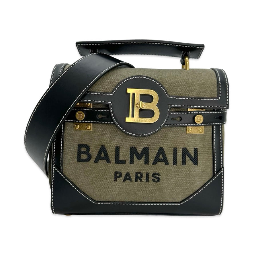 BALMAIN: Canvas Stitched Logo B-Buzz 23
