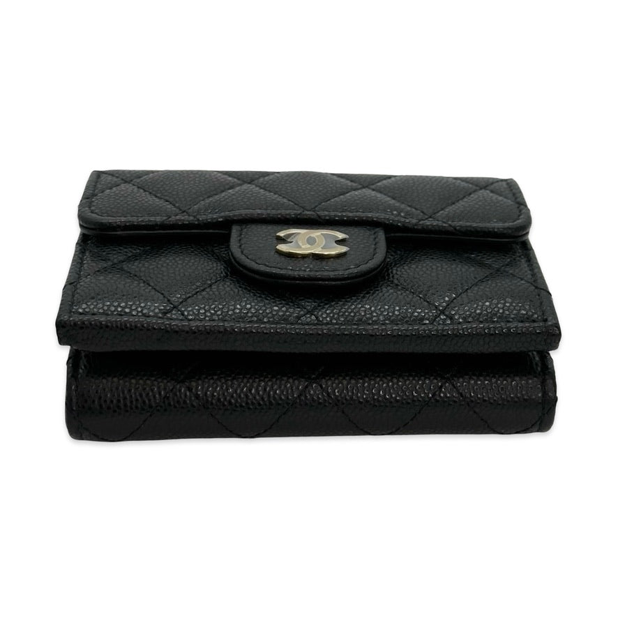 Quilted Caviar Classic Compact Flap Wallet