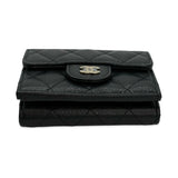 Quilted Caviar Classic Compact Flap Wallet