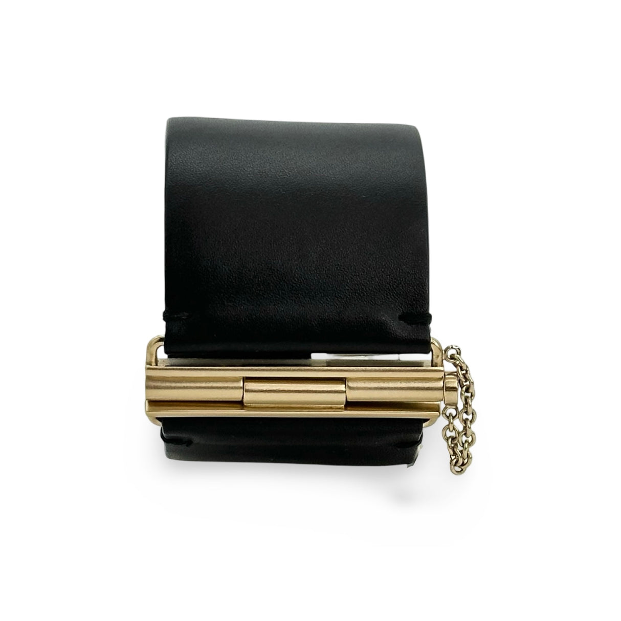 CHANEL: CC Leather Wide Cuff