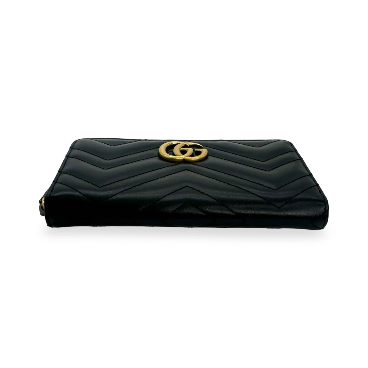 GUCCI: Quilted Leather GG Marmont Zip Around Wallet