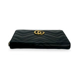 GUCCI: Quilted Leather GG Marmont Zip Around Wallet