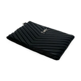 SAINT LAURENT: Quilted Leather Lou Small Pouch Wristlet