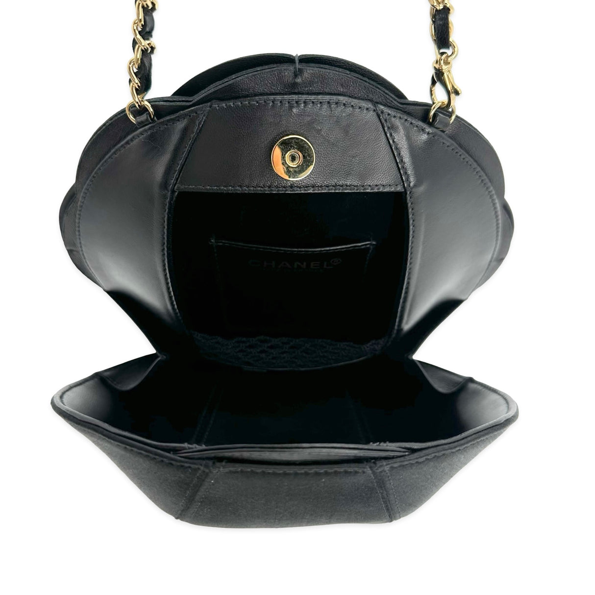 CHANEL: Leather Camellia Flower Bag