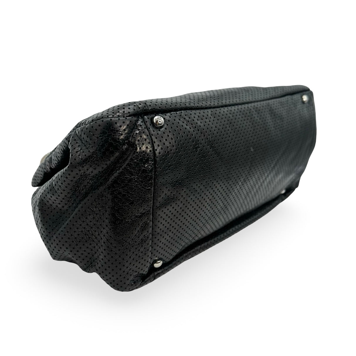 CHANEL: Perforated Calfskin Drill Accordion Flap Bag