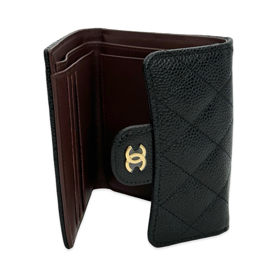Quilted Caviar Classic Flap Wallet