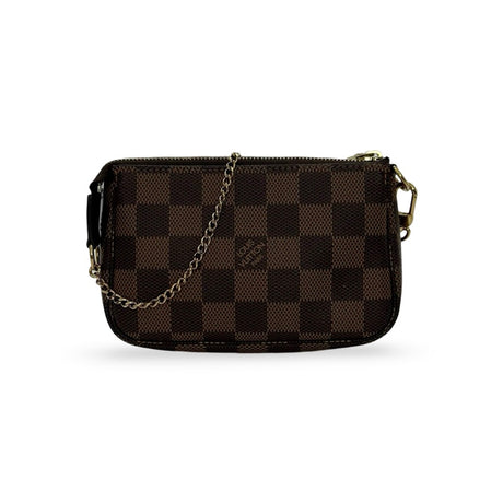 LOUIS VUITTON: Damier Ebene Mini Pochette Accessoires