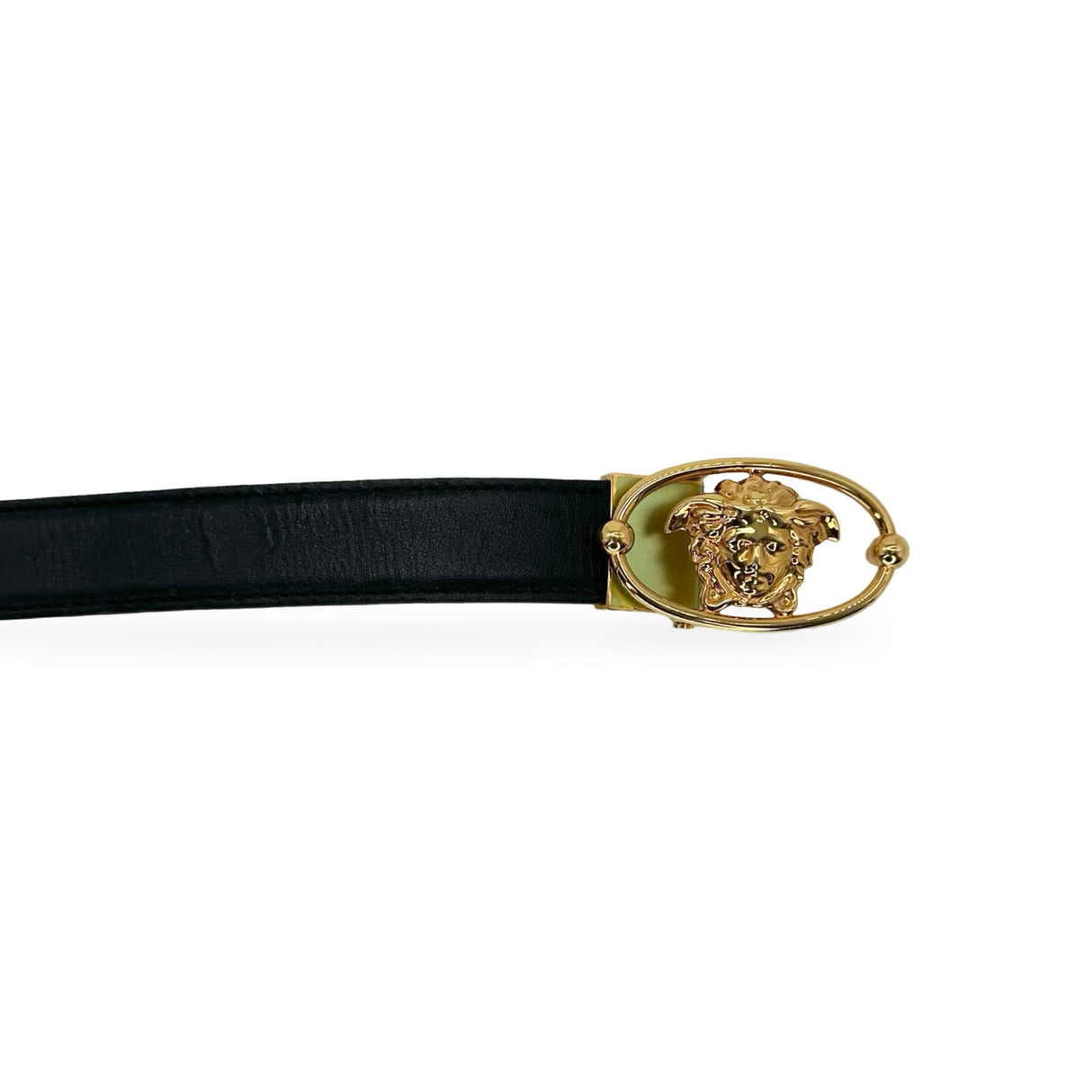 VERSACE: Leather Medusa Belt