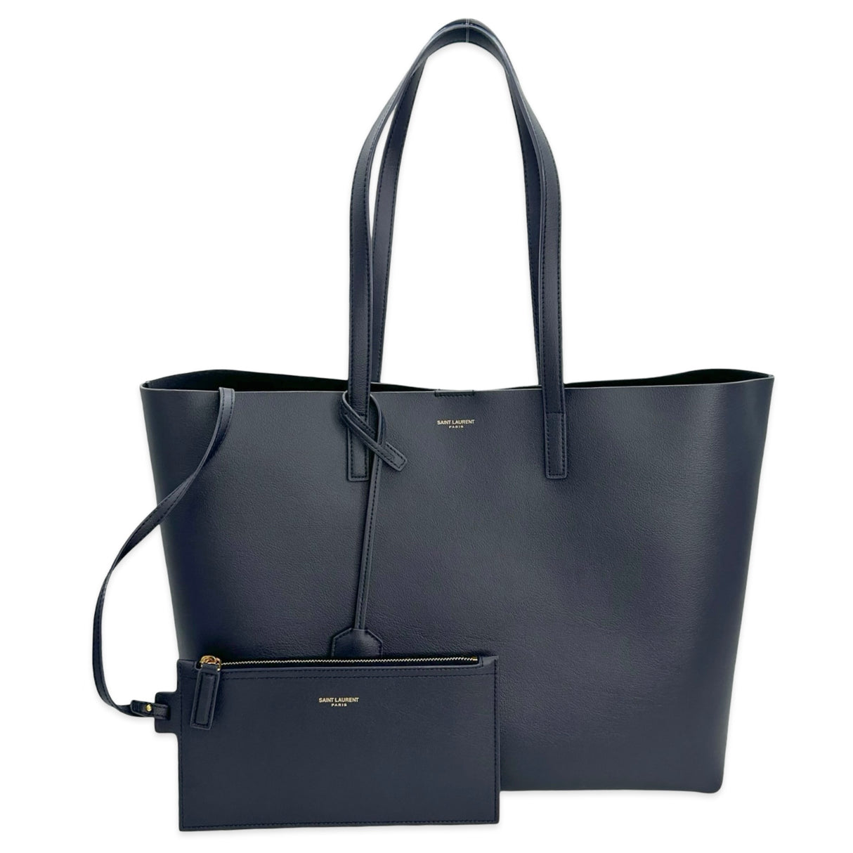 SAINT LAURENT: Leather Shopping Tote