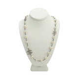 CC Crystal Long Pearl Beaded Necklace
