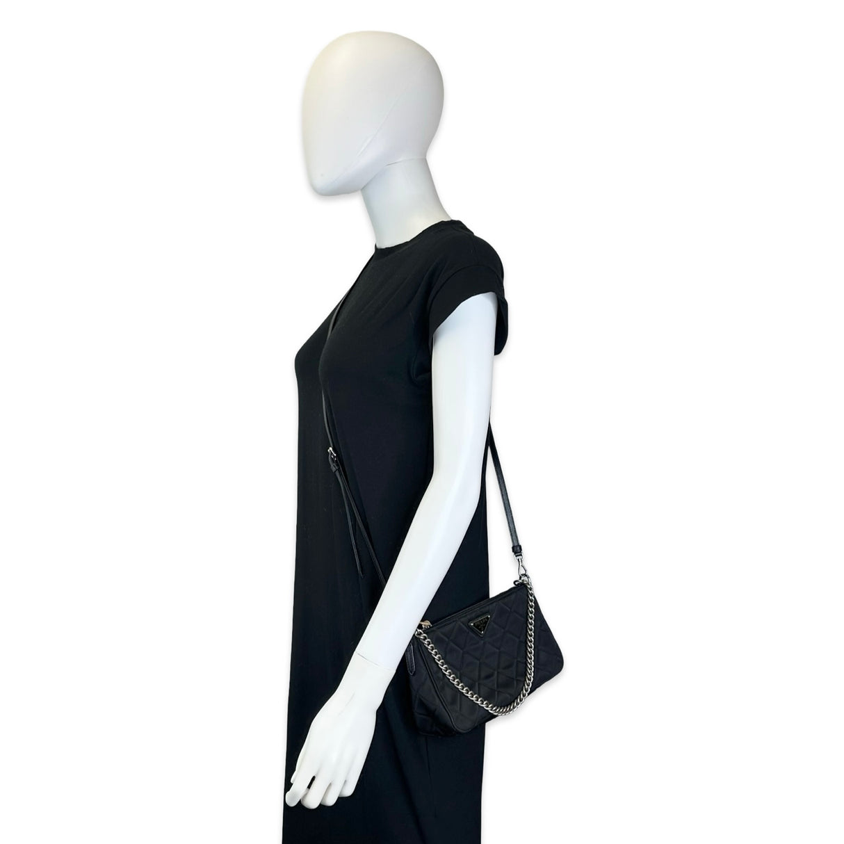 Quilted Nylon Impunto Shoulder Bag