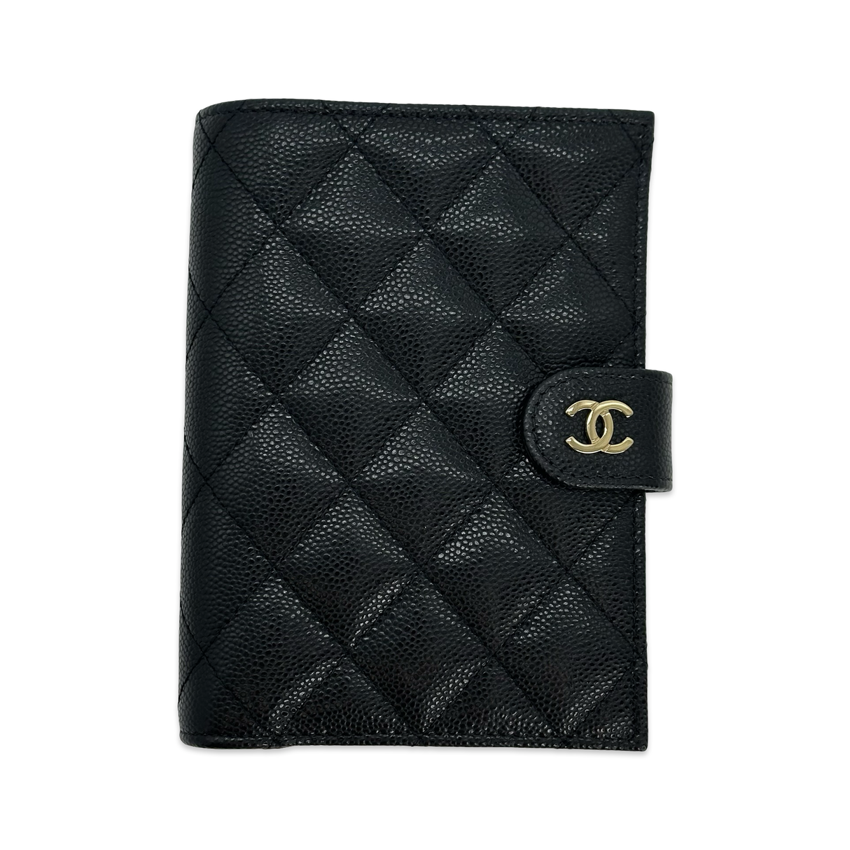 CHANEL: Quilted Caviar Classic Passport Holder Wallet