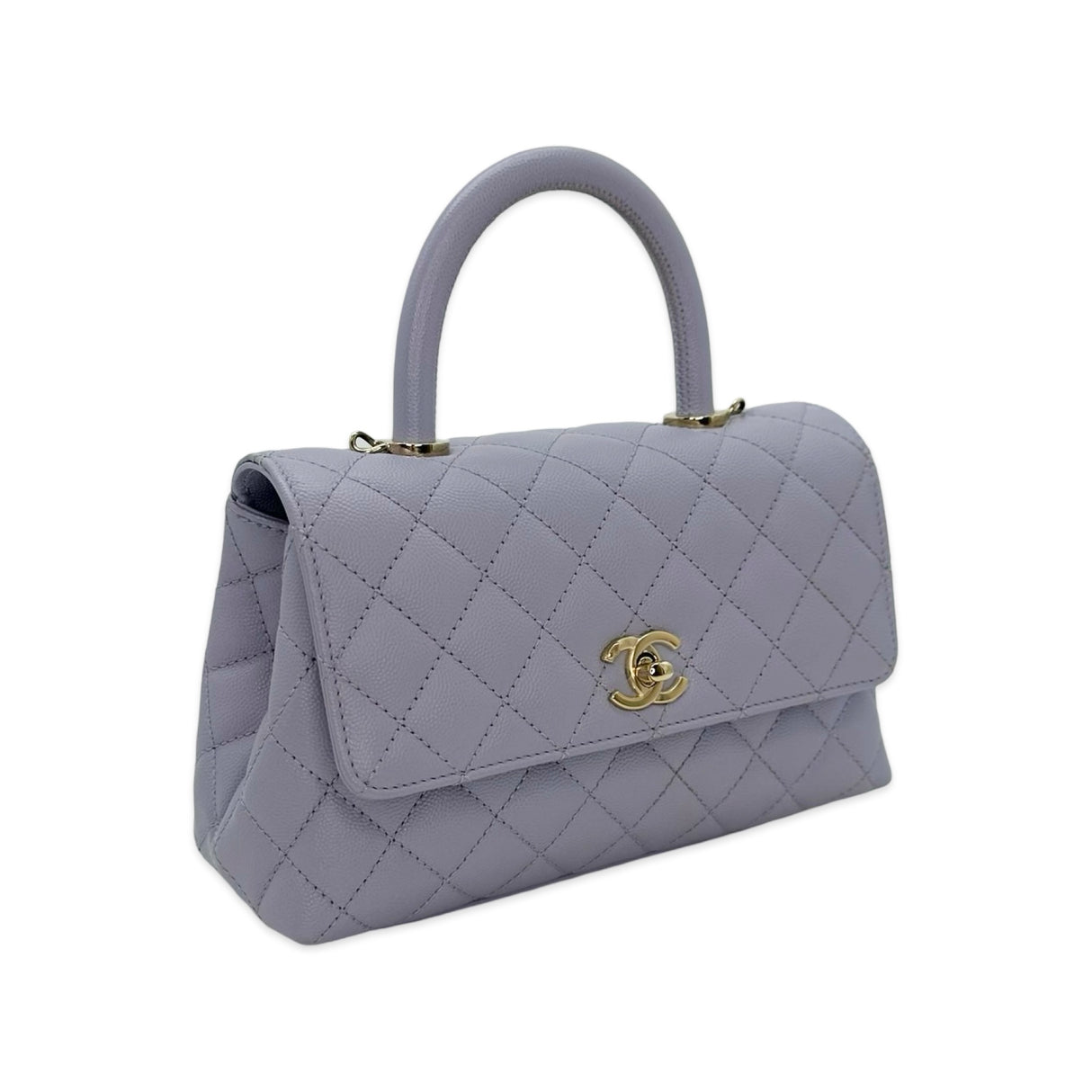 CHANEL: Quilted Caviar Mini Coco Top Handle