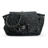 CHANEL: Quilted Vinyl Graphic Edge Accordion Flap Bag